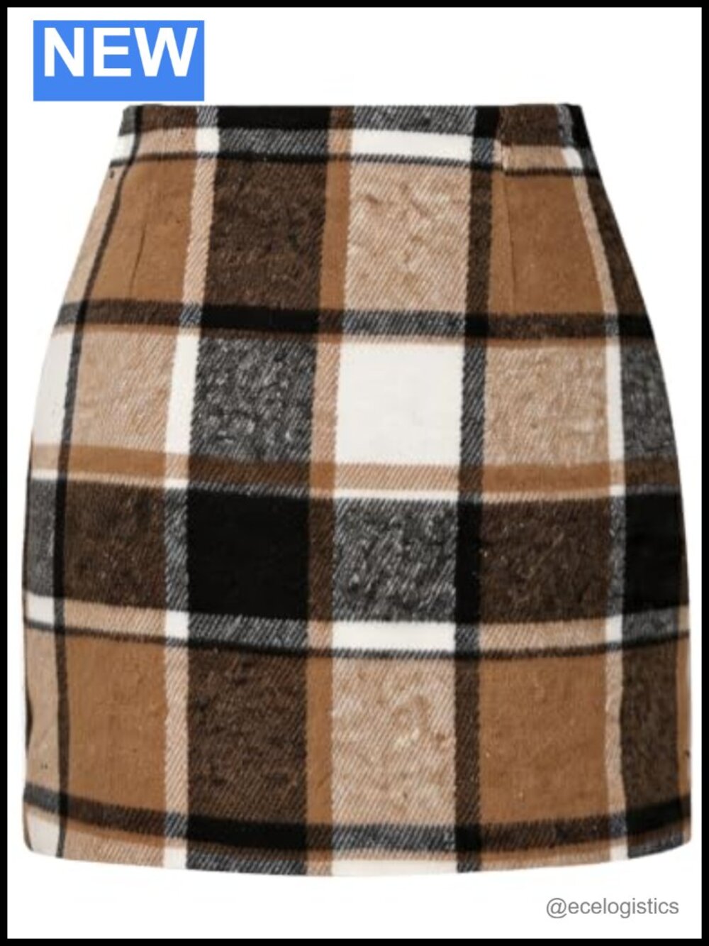 Women's Plaid Pencil Mini Skirt, High Waisted Bodycon with Invisible Zipper
